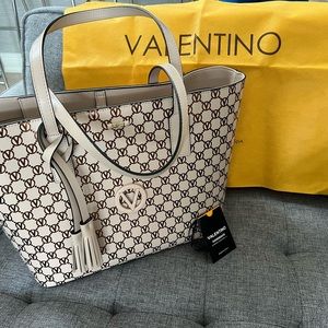 Valentino by Mario Valentino Prince Monogram Leather Tote